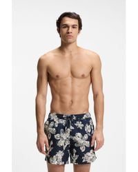 BOSS - Quick-Dry Swim Shorts With All-Over Print - Lyst