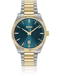 BOSS - Tweekleurig Cheswick-Horloge Met Gegroefde Lunette - Lyst