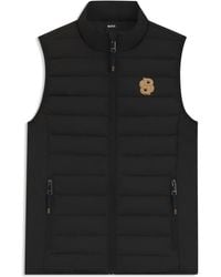 BOSS - Equestrian Waterproof Gilet With Double B Monogram - Lyst