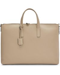 BOSS - Leather Holdall With Detachable Keyholder And Two-way Zip - Lyst