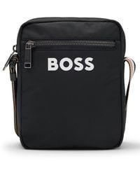 BOSS - Borsa A Tracolla Strutturata Con Logo - Lyst