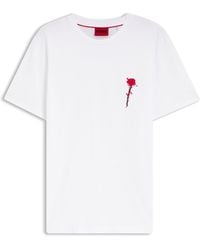 HUGO - Cotton T-Shirt With Logo Artwork - Lyst