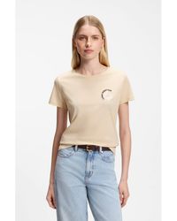 BOSS - Cotton-Jersey Slim-Fit T-Shirt With Printed Artwork - Lyst