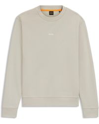 BOSS - Relaxed-Fit Sweatshirt Aus Baumwoll-Terry Mit Kontrast-Logo - Lyst