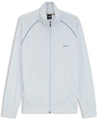 BOSS - Jacke Aus Stretch-Baumwolle Mit Reißverschluss Und Kontrast-Paspeln - Lyst