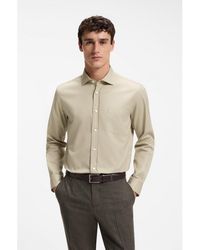 BOSS - Casual-Fit Cotton Shirt With Spread Collar - Lyst