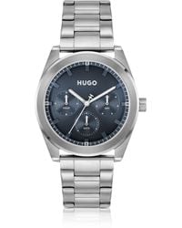 HUGO - Orologio Con Quadrante Blu E Bracciale - Lyst