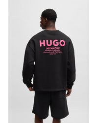 HUGO - Cotton-Terry Sweatshirt With Logo Print - Lyst