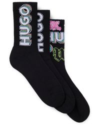 HUGO - Three-pack Of Short Socks With Logos - Lyst