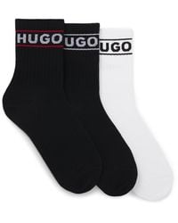 HUGO - Three-Pack Of Short-Length Socks With Logo - Lyst