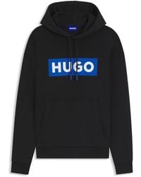 HUGO - Sweat à capuche Regular en molleton avec logo imprimé - Lyst
