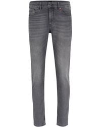 BOSS by HUGO BOSS Slim-fit Jeans Van Comfortabel Grijs Stretchdenim