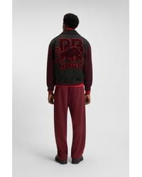 HUGO - X Rb Regular-Fit Varsity-Style Jacket With Bull Graphics - Lyst