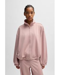 HUGO - Oversized-Fit Jacket With All-Over Logo Jacquard - Lyst