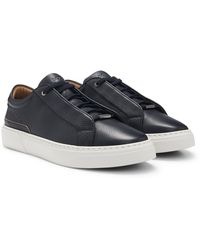 BOSS - Gary Sneakers Aus Genarbtem Leder Mit Verdeckten Schnürsenkeln - Lyst