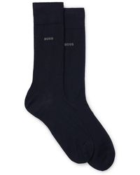 BOSS - Two-pack Of Regular-length Socks In Stretch Cotton - Lyst
