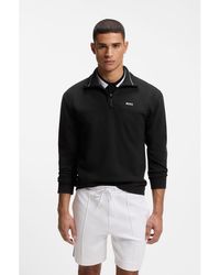 BOSS - Cotton-Blend Sweatshirt With Embroidered Logo - Lyst