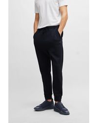 BOSS - Stretch-cotton Tracksuit Bottoms With Logo Print - Lyst