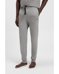 BOSS - Stretch-Cotton Tracksuit Bottoms With Embroidered Logo - Lyst