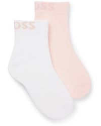 BOSS - Two-Pack Of Quarter-Length Socks With Contrast Logos - Lyst
