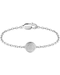 BOSS - Tone Cuff With Double B Monogram Medallion - Lyst