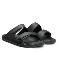 HUGO - Sandali Con Logo Con Doppio Cinturino Con Chiusura A Strappo - Lyst