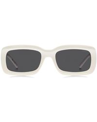 HUGO - Witte Zonnebril Met Tweedelige Logo's Op De Pootjes - Lyst