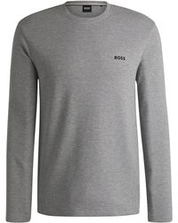 BOSS - Pyjama-T-Shirt Van Een Katoenmix Met Logostiksel - Lyst