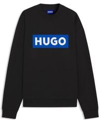 HUGO - Cotton-Terry Sweatshirt With Logo Print - Lyst