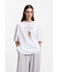 BOSS - Stretch-Cotton T-Shirt With Ballet Artwork - Lyst
