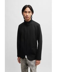 HUGO - Extra-slim-fit Zip-up Jacket In Stretch Jersey - Lyst
