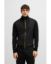 BOSS - Knitted Jacket With Double B Monogram - Lyst