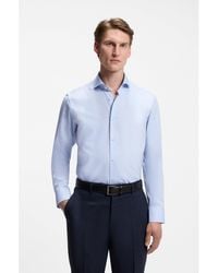 BOSS - Regular-Fit Stretch-Twill Formal Business Shirt - Lyst