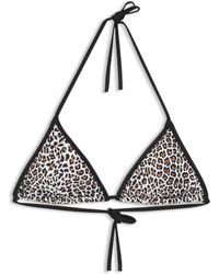 HUGO - Bikinitop Met Driehoekige Cups En Tweedelige Logo's - Lyst