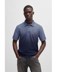 BOSS - Cotton-piqué Polo Shirt With Dip-dye Finish - Lyst
