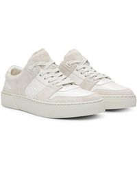 BOSS - Baskets en cuir à lacets et finitions en cuir suédé - Lyst