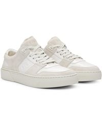 BOSS - Leather Lace-up Trainers With Suede Trims - Lyst