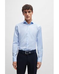 BOSS - Regular-fit Shirt In Stretch-cotton Twill - Lyst