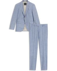 BOSS - Regular-Fit Suit With All-Over Pattern - Lyst