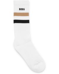 BOSS - Quarter-length Cotton-blend Socks With Signature Stripe - Lyst