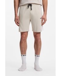 BOSS - Cotton-Blend Pyjama Shorts With Colour-Blocking - Lyst
