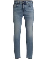 BOSS - Delaware Slim-Fit Jeans Aus Bequemem Blauem Stretch-Denim - Lyst