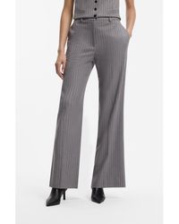 HUGO - Pinstripe Regular-Fit Trousers With D-Ring Detail - Lyst