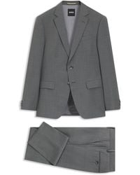 BOSS - Slim-Fit Pak Van Scheerwol Met Microdessin - Lyst