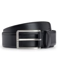 BOSS - Ceinture en cuir italien avec boucle à logo gravé - Lyst