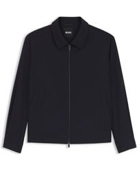 BOSS - Relaxed-Fit Jacke Aus Gemusterter Schurwolle Mit Reißverschluss - Lyst