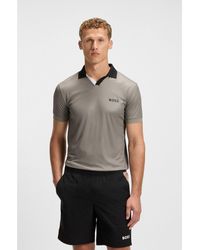 BOSS - Active Slim-Fit Ripstop Polo Shirt With Colour-Blocking - Lyst