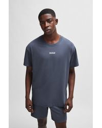 HUGO - Stretch-cotton Pyjama T-shirt With Logo Print - Lyst