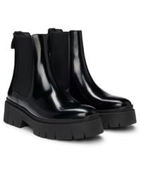 HUGO - Block-Heel Chelsea Boots - Lyst