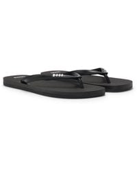 BOSS - Italian-Made Flip-Flops With Contrast Logo Detail - Lyst